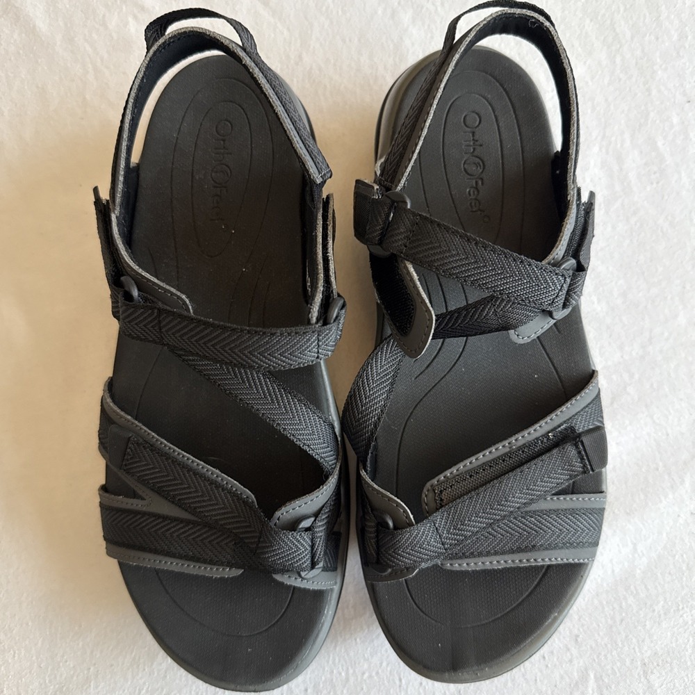 New Orthofeet Lake Women's Slingback Sandals Womens 8.5 Wide, Black